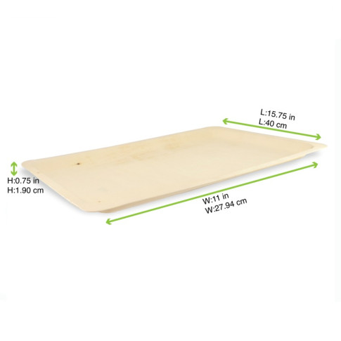 Vassoio "Scandinavia" in legno 400x280mm H20mm