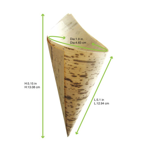Cono in foglia in bambù  H125mm 44ml