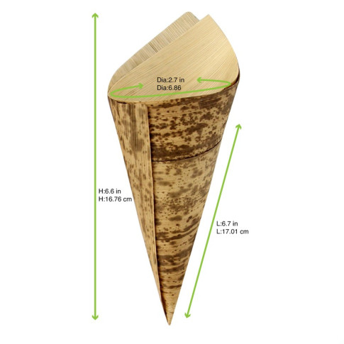 Cono in foglia in bambù  H170mm 147ml