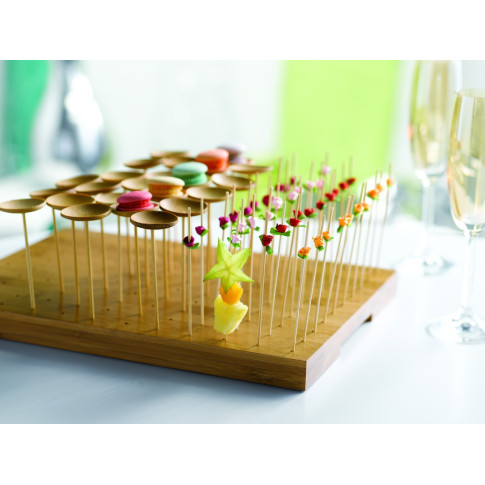 Stecchino in bambù assortito con decorazioni floreali (FOR50)  H120mm