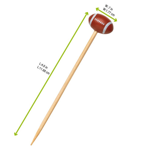 Stecchino in bambù con decorazione football americano (FOR50)  H120mm