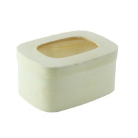 Scatola in legno con coperchio e finestra 107x77mm H50mm 240ml