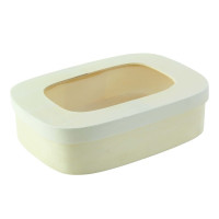Scatola in legno con coperchio e finestra 188x130mm H50mm 800ml
