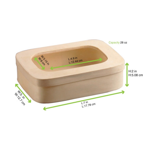 Scatola in legno con coperchio e finestra 188x130mm H50mm 800ml