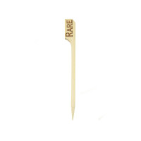 Stecchino per carne Teppo Gushi in bambù, etichetta Rare (al sangue) (FOR50)  H90mm