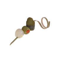 Stecchino in bambù con decorazione ricciolo (FOR50)  H90mm