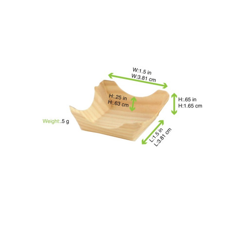 Piattino "Pin Up" in legno 40x40mm H15mm