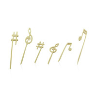 Stecchino in bamboo con decorazione foglia (FOR50)  H120mm