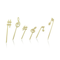 Stecchino in bamboo con decorazione foglia (FOR50)  H90mm