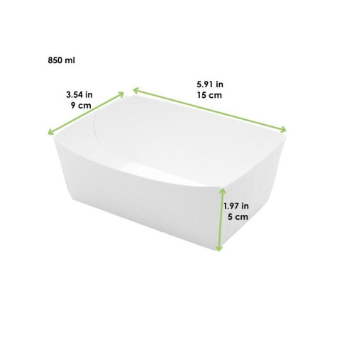 Vaschetta in cartone bianco 150x90mm H50mm 850ml
