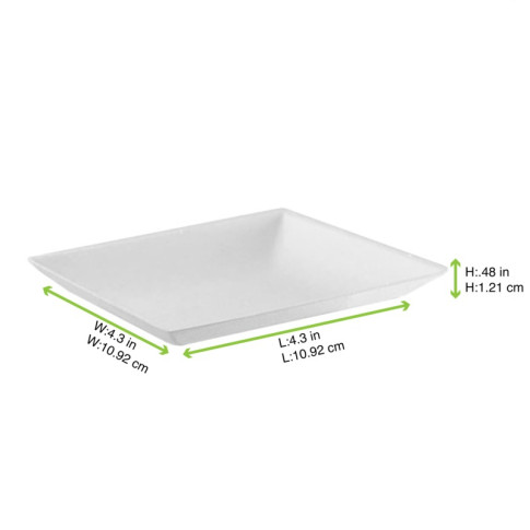 Piatto "BioNChic" in polpa di canna da zucchero  110x110mm
