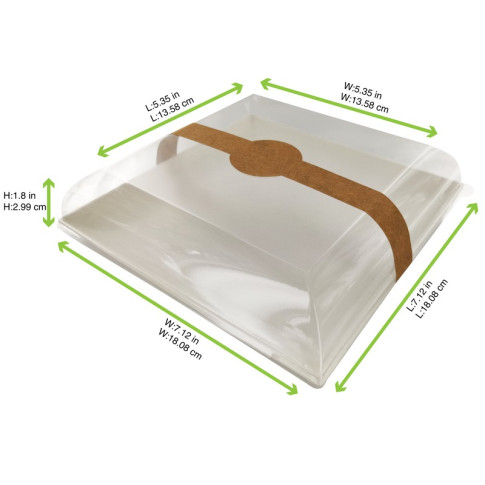 Coperchio BioNchic in PET trasparente (PET1) 181x181mm H30mm
