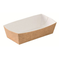 Vaschetta in cartone kraft e interno bianco 140x65mm H42mm 460ml