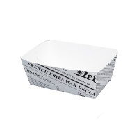 Vaschetta in cartone laminato in PE antiunto, decorazione stampa di giornale 90x55mm H40mm 250ml