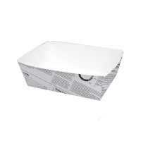 Vaschetta in cartone laminato in PE antiunto, decorazione stampa di giornale 80x110mm H40mm 440ml