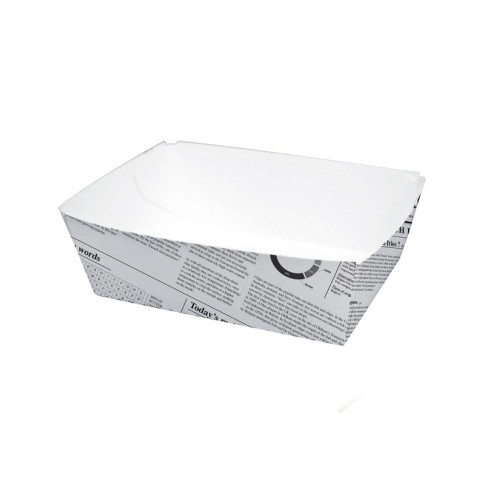 Vaschetta in cartone laminato in PE antiunto, decorazione stampa di giornale 80x110mm H40mm 440ml