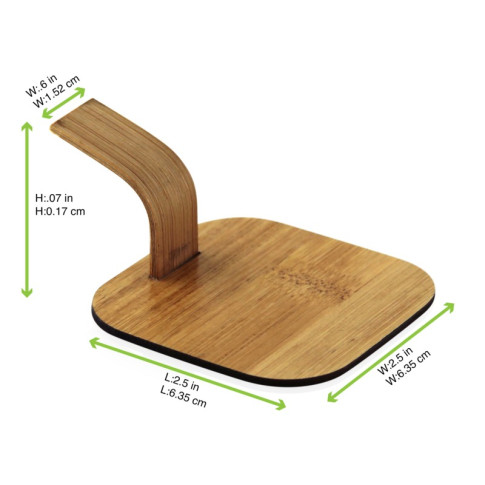 Piattino con maniglia da presentazione in bambù  63x63mm H40mm