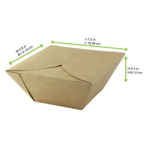 Lunchbox in cartone kraft con chiusura a incastro 170x170mm H80mm 1450ml