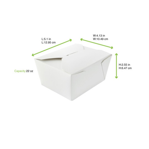 Lunchbox in cartone bianco con chiusura a incastro 130x105mm H65mm 650ml