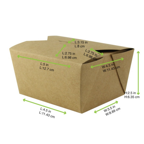Lunchbox in cartone kraft con chiusura a incastro 130x107mm H67mm 750ml