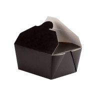 Lunchbox in cartone nero con chiusura a incastro 130x108mm H67mm 750ml