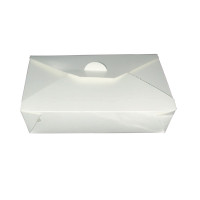 Lunchbox in cartone bianco con chiusura a incastro 217x160mm H50mm 1450ml