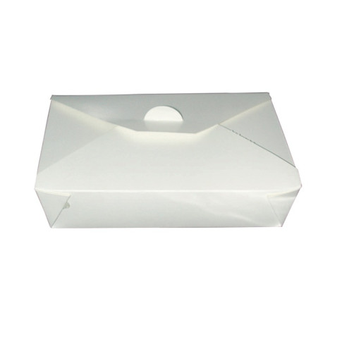 Lunchbox in cartone bianco con chiusura a incastro 217x160mm H50mm 1450ml