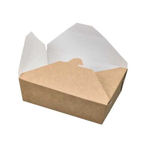 Lunchbox in cartone kraft con chiusura a incastro 215x160mm H48mm 1500ml