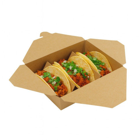 Lunchbox in cartone kraft con chiusura a incastro 216x160mm H65mm 2000ml