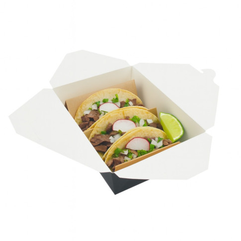 Lunchbox in cartone nero con chiusura a incastro 216x160mm H65mm 2000ml