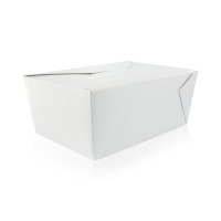 Lunchbox in cartone bianco con chiusura a incastro 226x167mm H92mm 3000ml