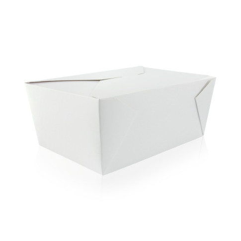 Lunchbox in cartone bianco con chiusura a incastro 226x167mm H92mm 3000ml