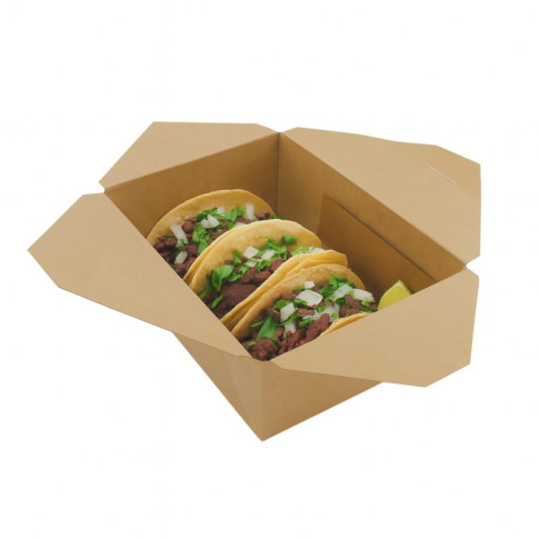 Lunchbox in cartone kraft con chiusura a incastro 225x166mm H92mm 3000ml