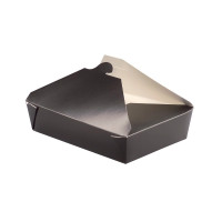 Lunchbox in cartone nero con chiusura a incastro 227x165mm H92mm 3000ml