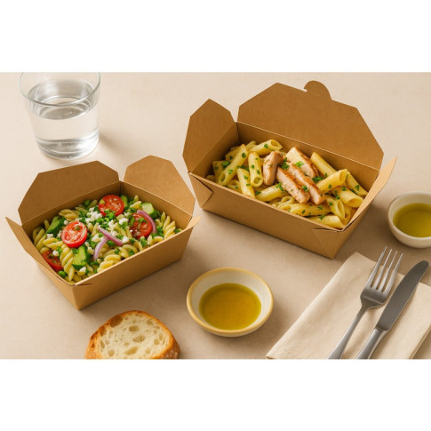 Lunchbox in cartone kraft con chiusura a incastro 110x90mm H50mm 450ml