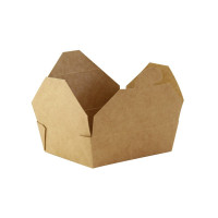 Mini lunchbox in cartone kraft con chiusura a incastro 120x97mm H38mm 410ml