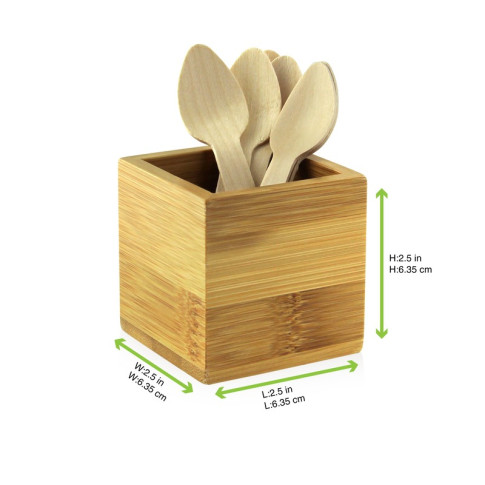 Porta utensili in bamboo 60x60mm H60mm