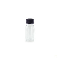 Mini bottiglia in PET con tappo nero a vite (PET1) 35x35mm H95mm 60ml