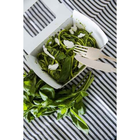 Scatola per insalata in cartone kraft con doppia finestra 159x138mm H65mm 1250ml