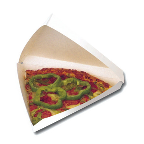 Scatola triangolare per trancio di pizza in cartone bianco 235x229mm H45mm