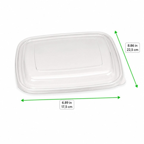 Coperchio in PET trasparente per vassoio in polpa (PET1) 175x225mm H2,3mm