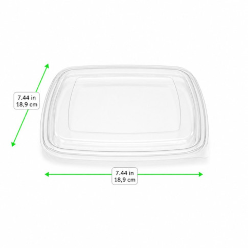 Coperchio in PET trasparente per vassoio in polpa (PET1) 189x189mm H50mm