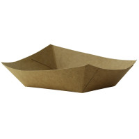 Barchetta in cartone kraft laminato in PE antiunto 170x120mm H42mm 350ml