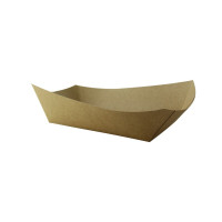 Barchetta in cartone kraft laminato in PE antiunto 245x165mm H50mm 1200ml