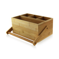 Porta posate in bamboo a 4 compartimenti 226x148mm H107mm