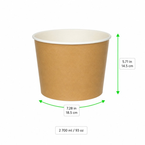 Secchiello di grandi dimensioni in cartone kraft, adatto per pollo  H145mm 2 700ml