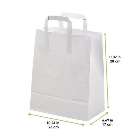 Shopper in carta bianca riciclata 260x170mm H280mm