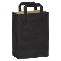 Piccola shopper riciclato in carta nera 180x85mm H230mm