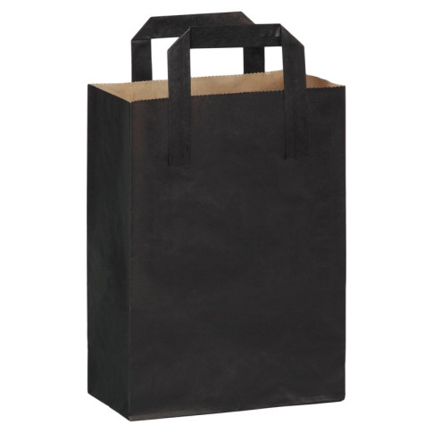 Piccola shopper riciclato in carta nera 180x85mm H230mm