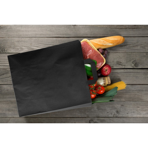 Piccola shopper riciclato in carta nera 180x85mm H230mm